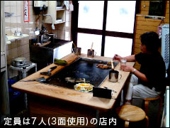 定員は7人(3面使用)の店内